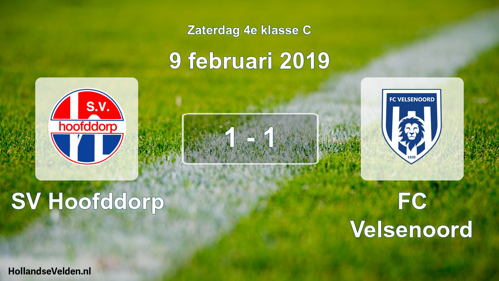 Total number of matches played: SV Hoofddorp - FC Velsenoord 1 - 1 (9 February 2019)