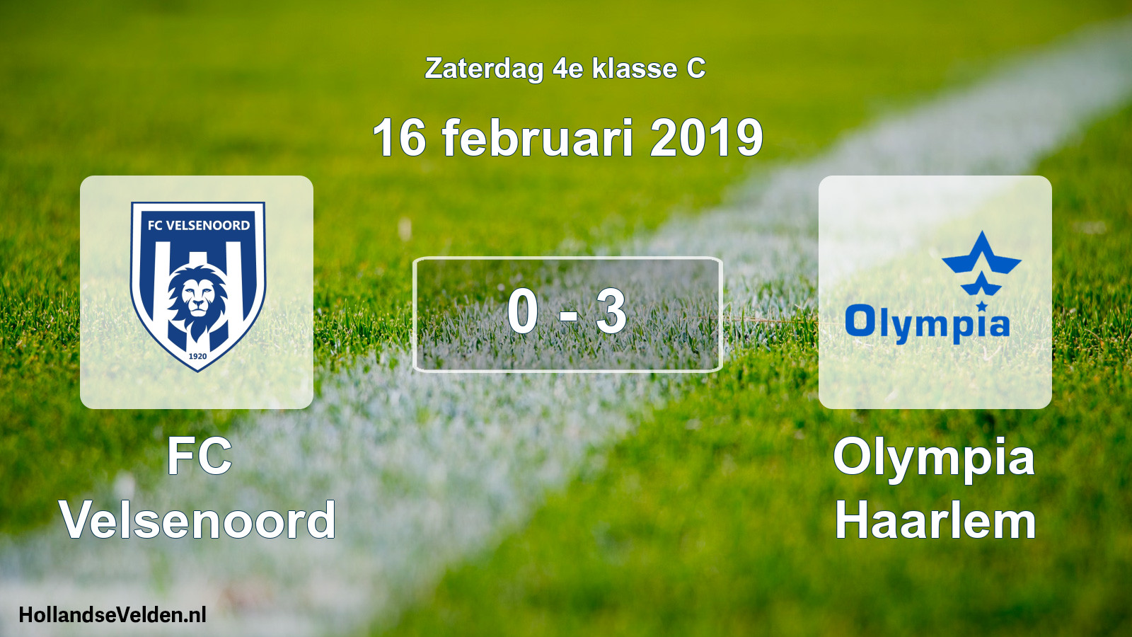 Total number of matches played: FC Velsenoord - Olympia Haarlem 0 - 3 (16 February 2019)