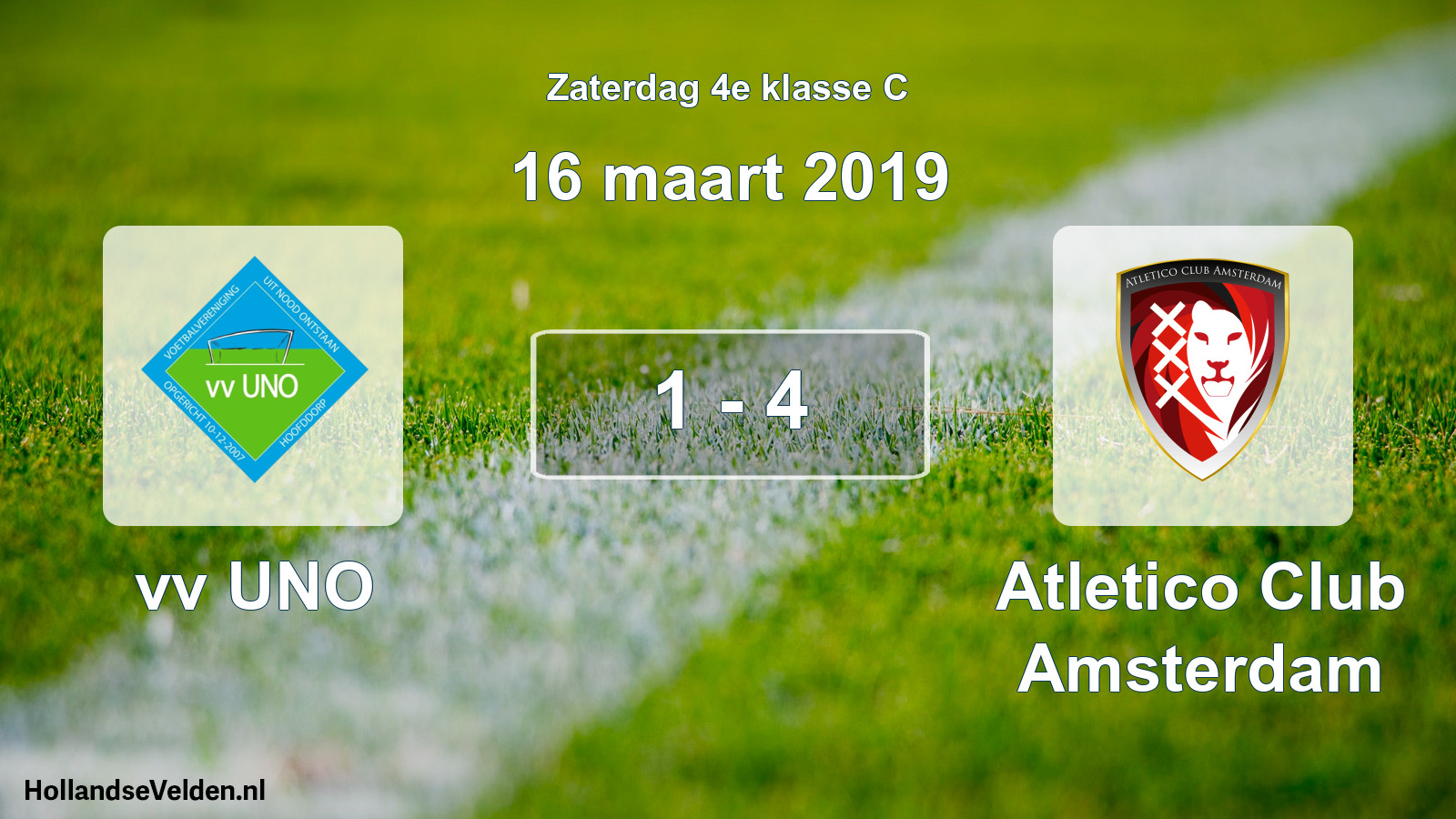 Total number of matches played: vv UNO - Atletico Club Amsterdam 1 - 4 (16 March 2019)