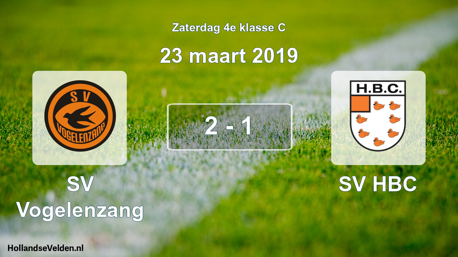 Total number of matches played: SV Vogelenzang - SV HBC 2 - 1 (23 March 2019)