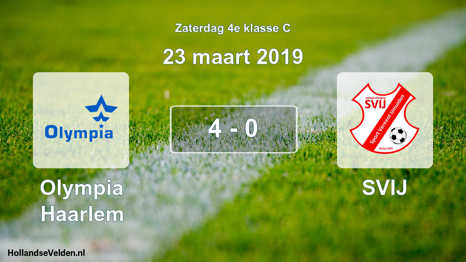 Total number of matches played: Olympia Haarlem - SVIJ 4 - 0 (23 March 2019)