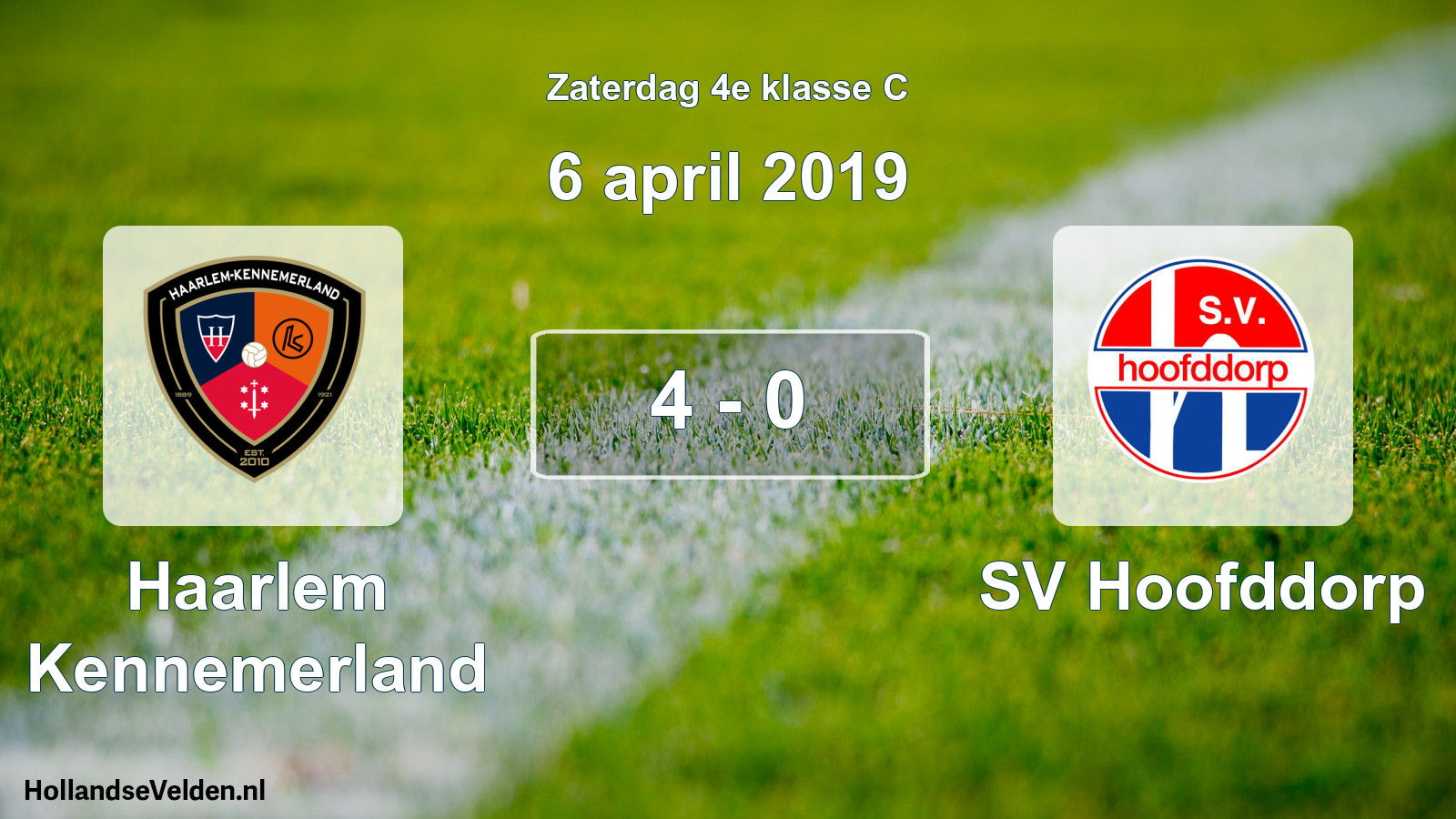 Total number of matches played: Haarlem Kennemerland - SV Hoofddorp 4 - 0 (6 April 2019)