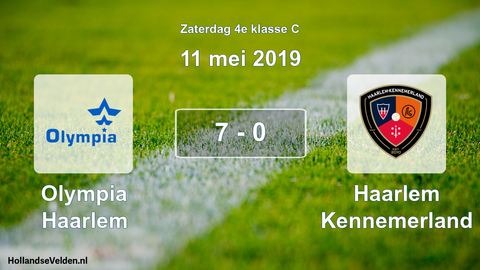 Total number of matches played: Olympia Haarlem - Haarlem Kennemerland 7 - 0 (11 May 2019)