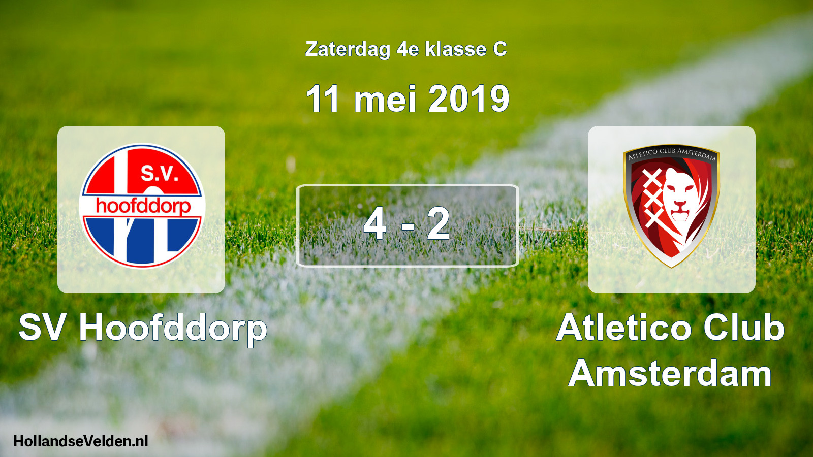 Total number of matches played: SV Hoofddorp - Atletico Club Amsterdam 4 - 2 (11 May 2019)