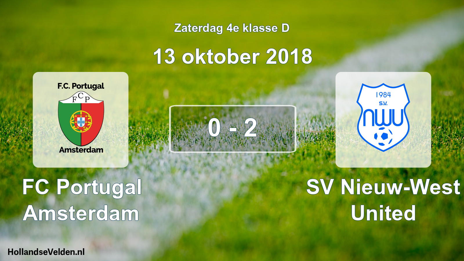 Total number of matches played: FC Portugal Amsterdam - SV Nieuw-West United 0 - 2 (13 October 2018)