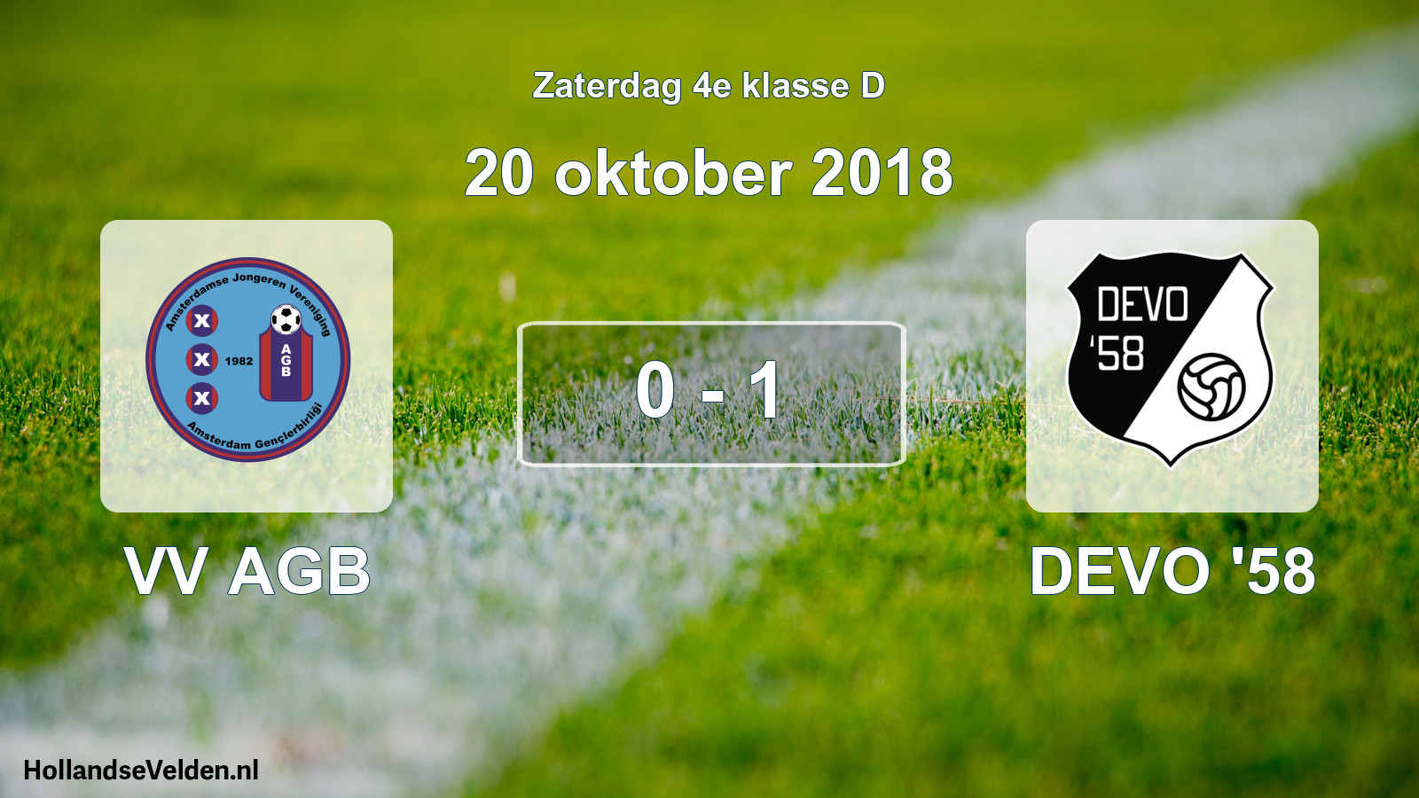 Total number of matches played: VV AGB - DEVO '58 0 - 1 (20 October 2018)