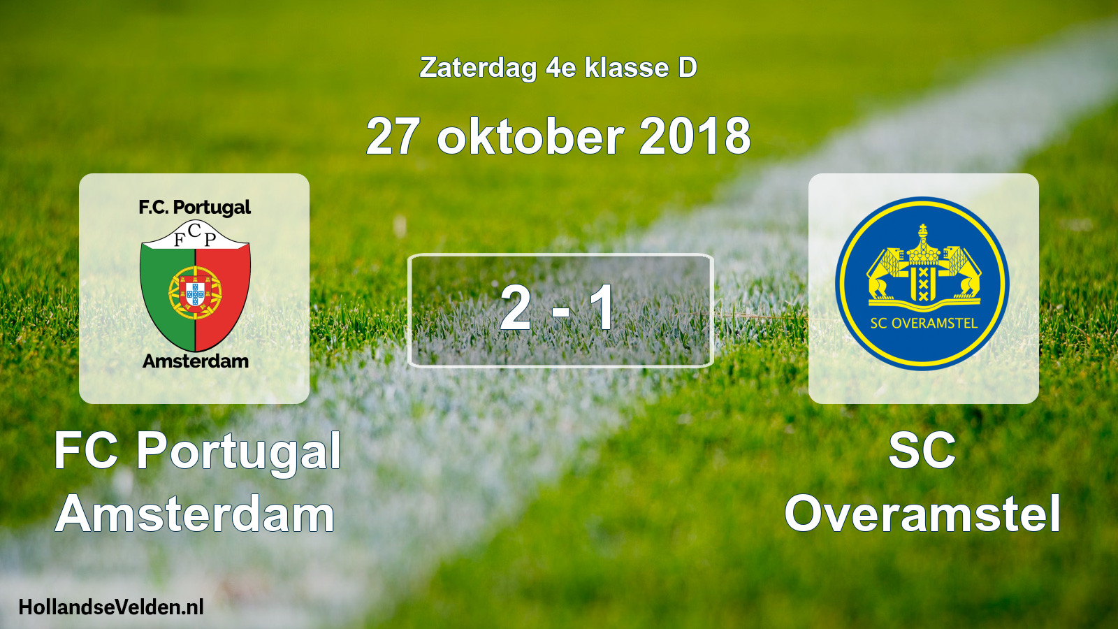 Total number of matches played: FC Portugal Amsterdam - SC Overamstel 2 - 1 (27 October 2018)