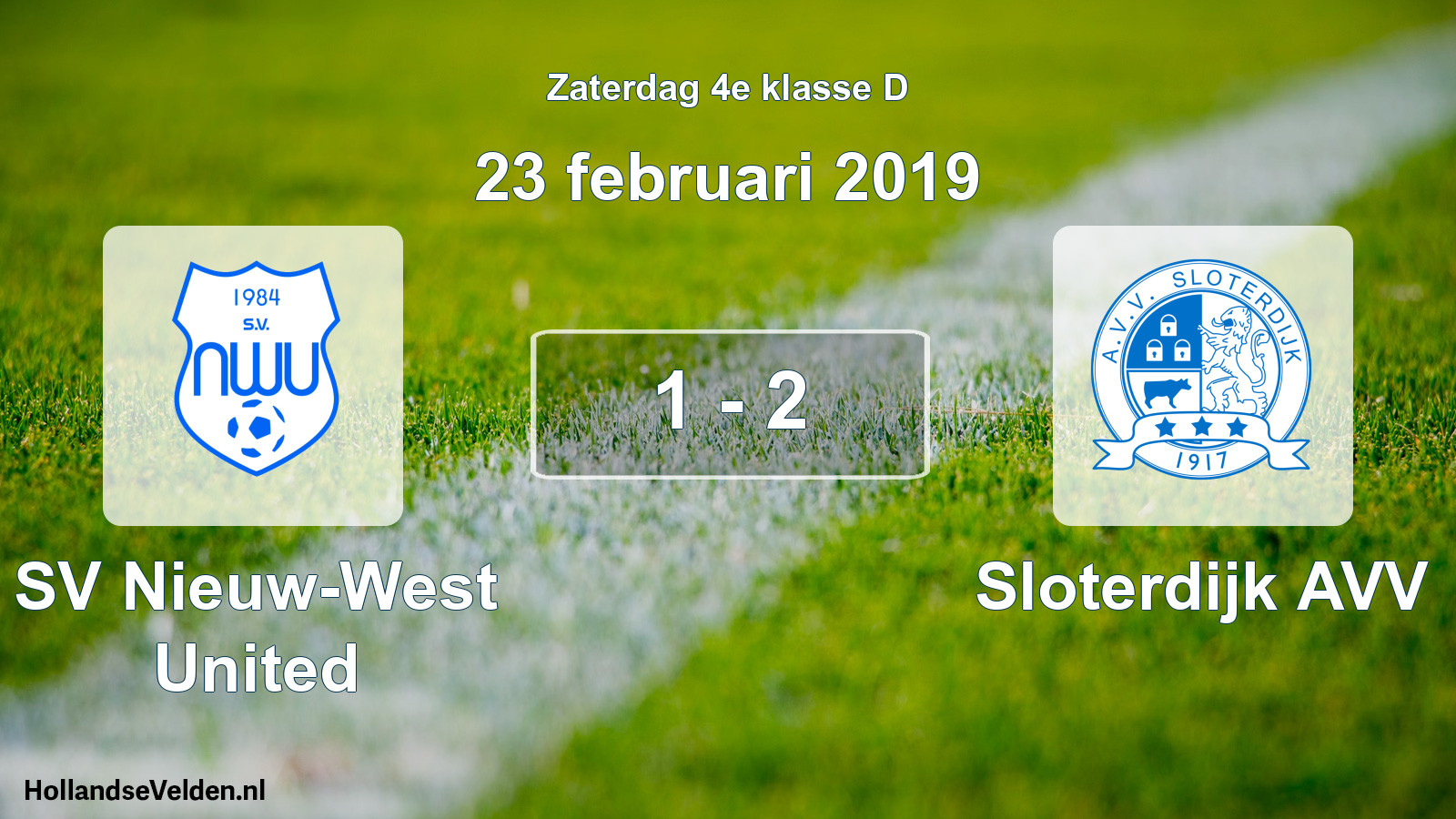 Total number of matches played: SV Nieuw-West United - Sloterdijk AVV 1 - 2 (23 February 2019)