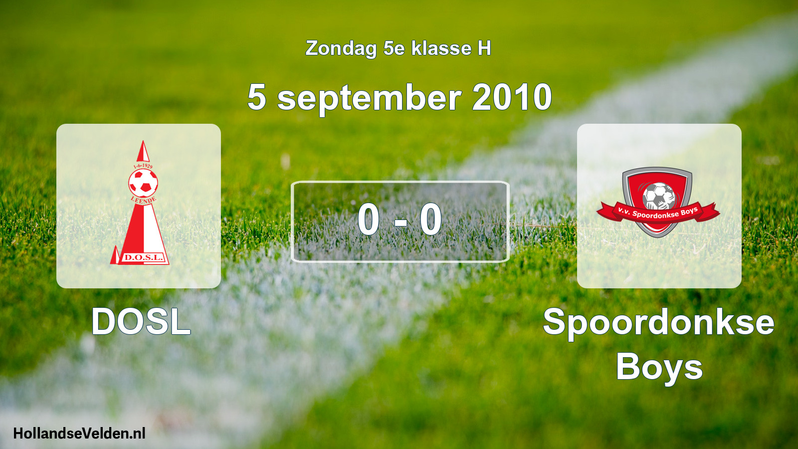 Total number of matches played: DOSL - Spoordonkse Boys 0 - 0 (5 September 2010)