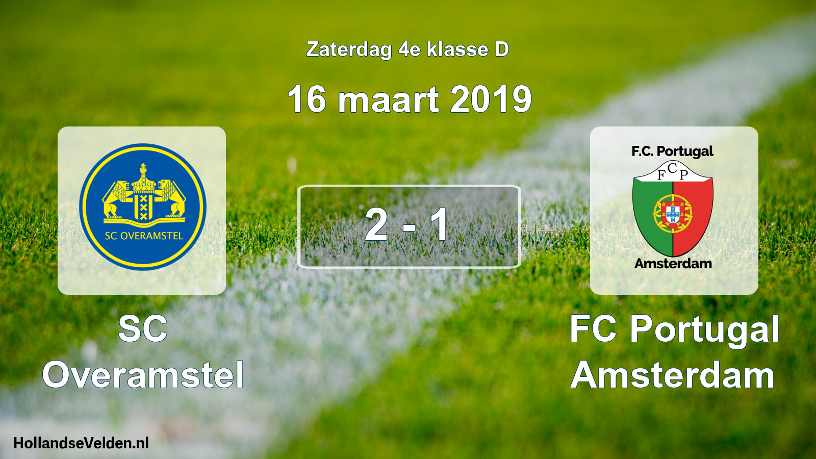 Total number of matches played: SC Overamstel - FC Portugal Amsterdam 2 - 1 (16 March 2019)