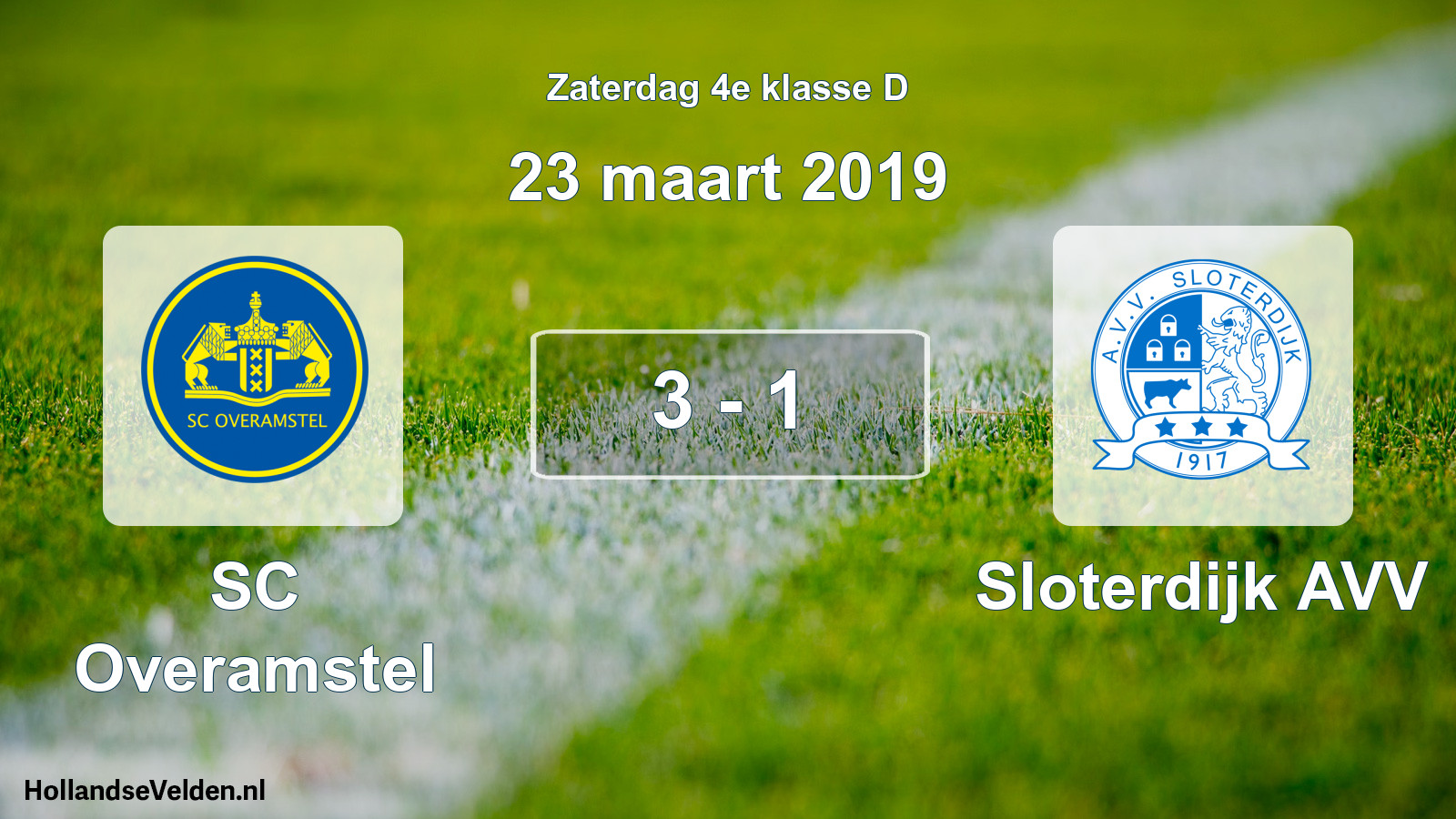 Total number of matches played: SC Overamstel - Sloterdijk AVV 3 - 1 (23 March 2019)