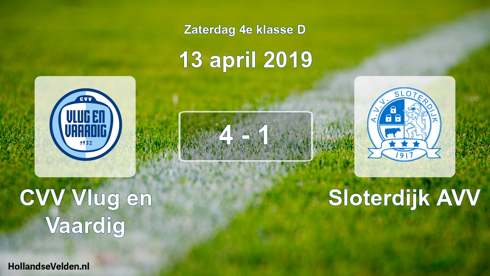Total number of matches played: CVV Vlug en Vaardig - Sloterdijk AVV 4 - 1 (13 April 2019)