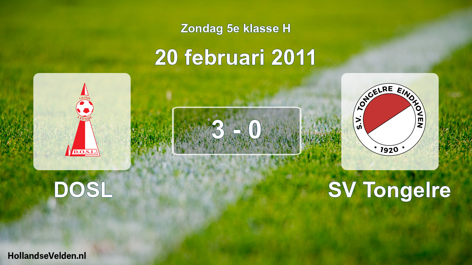 Total number of matches played: DOSL - SV Tongelre 3 - 0 (20 February 2011)