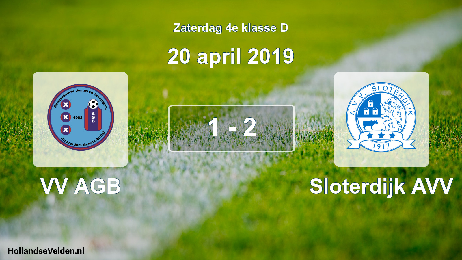 Total number of matches played: VV AGB - Sloterdijk AVV 1 - 2 (20 April 2019)