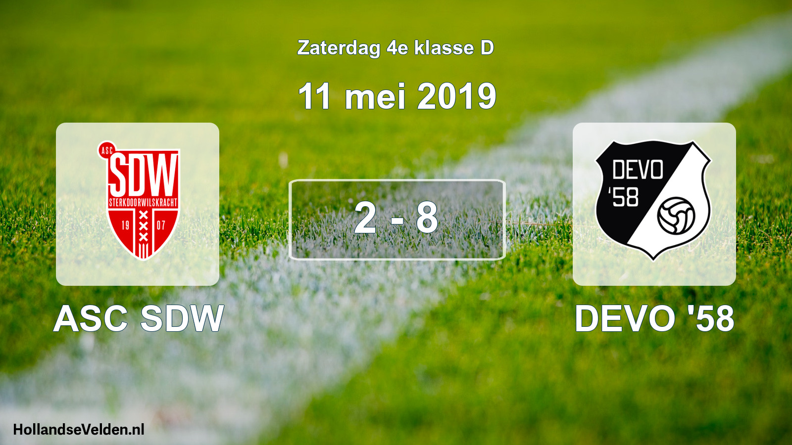 Total number of matches played: ASC SDW - DEVO '58 2 - 8 (11 May 2019)