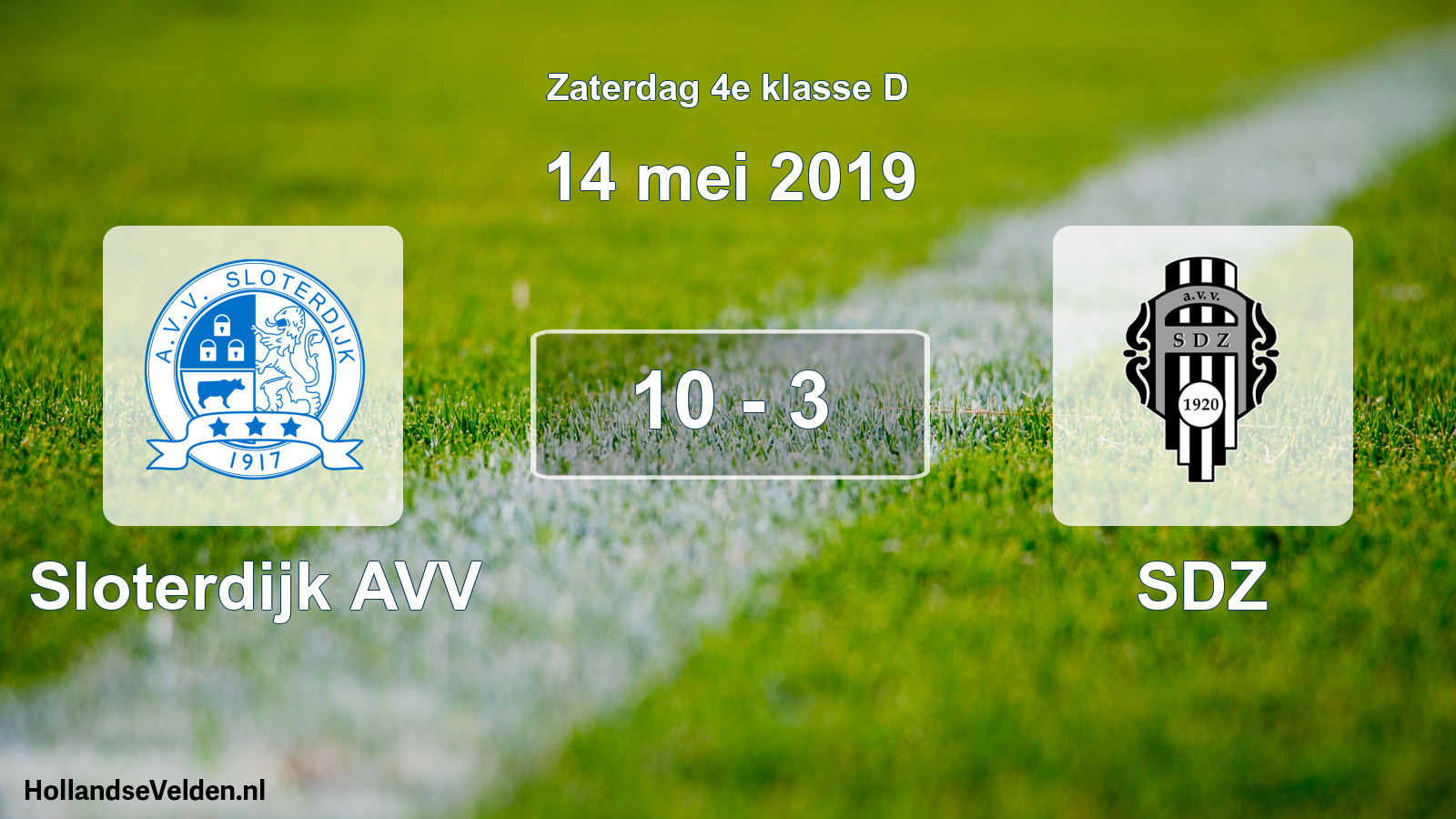 Total number of matches played: Sloterdijk AVV - SDZ 10 - 3 (14 May 2019)