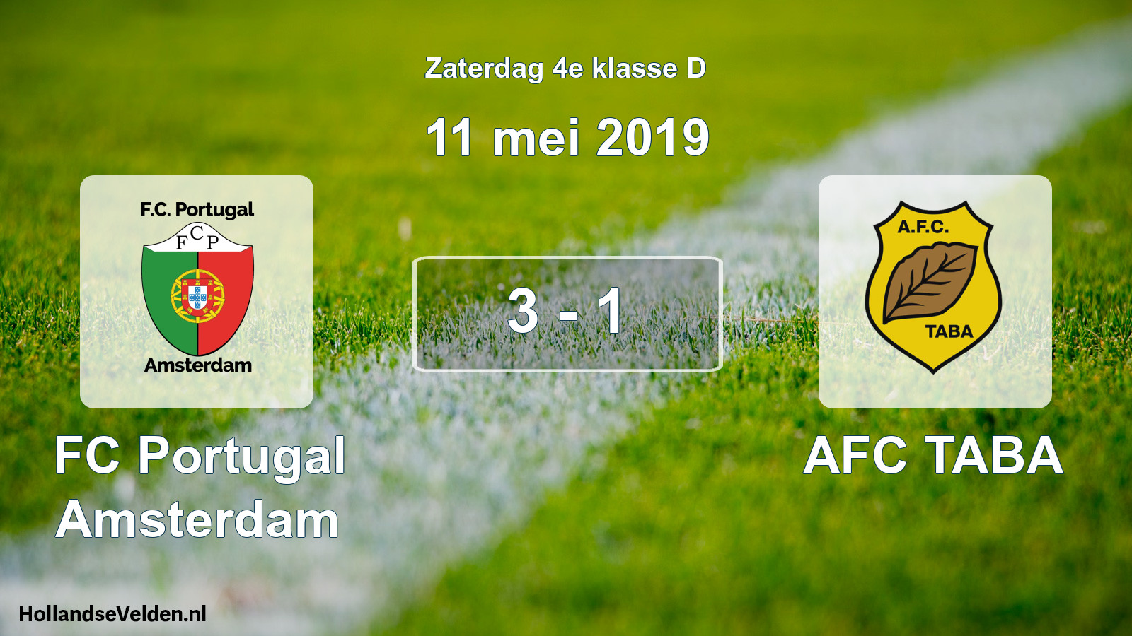 Total number of matches played: FC Portugal Amsterdam - AFC TABA 3 - 1 (11 May 2019)