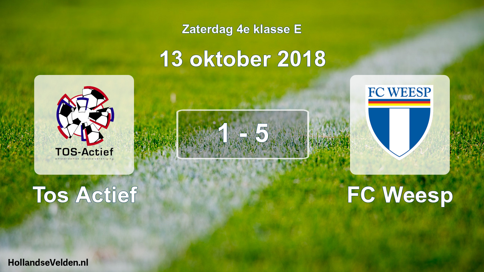 Total number of matches played: Tos Actief - FC Weesp 1 - 5 (13 October 2018)