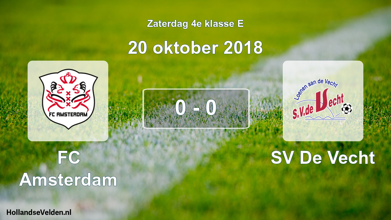 Total number of matches played: FC Amsterdam - SV De Vecht 0 - 0 (20 October 2018)