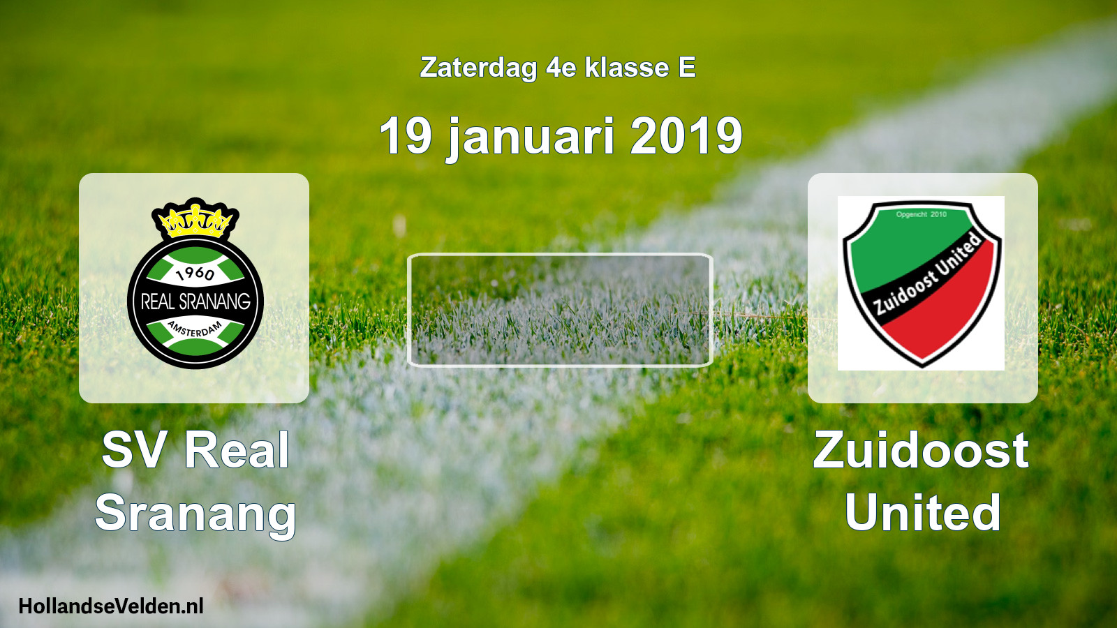 Scheduled Match: SV Real Sranang - Zuidoost United (19 January 2019)
