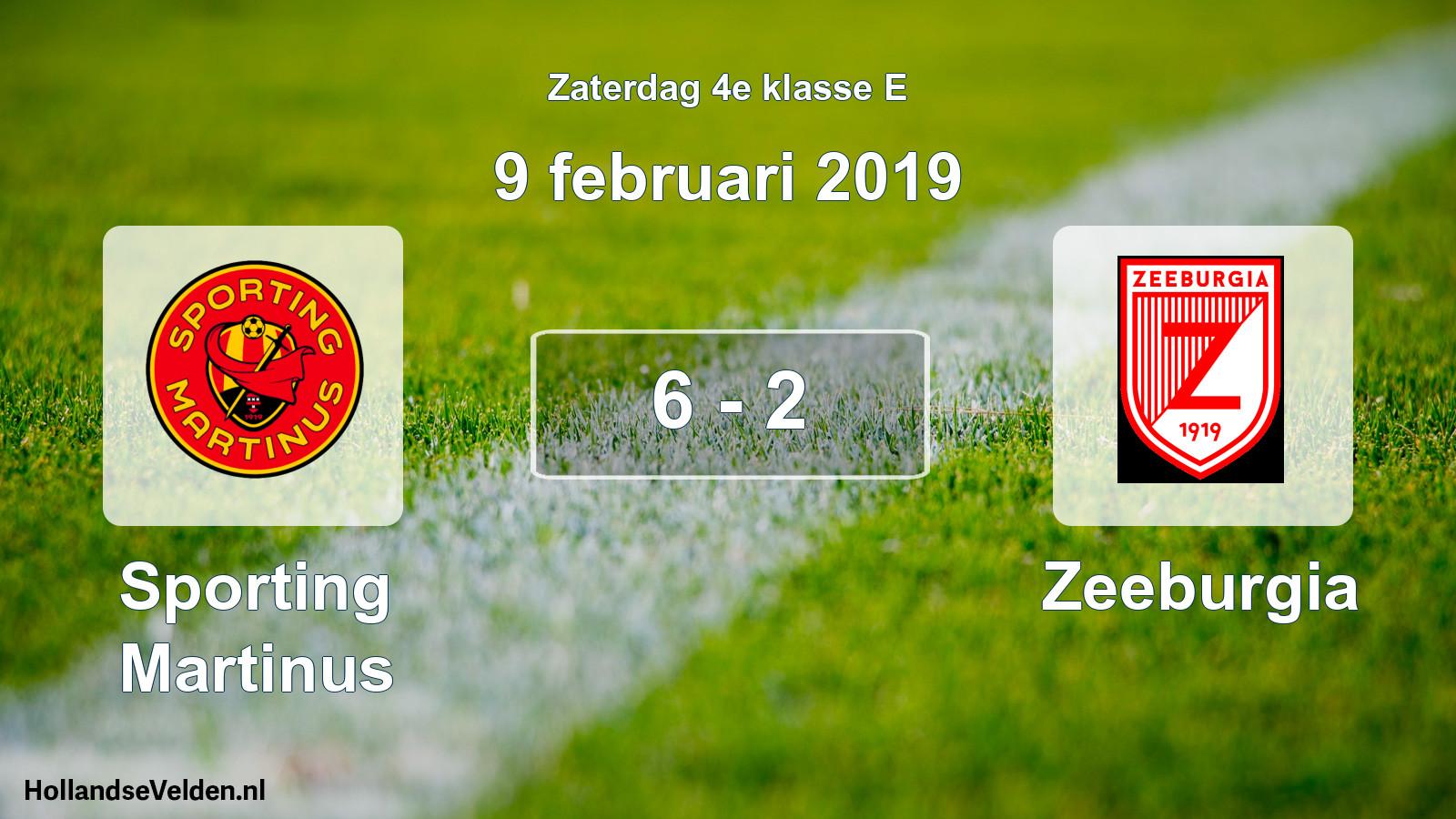 Total number of matches played: Sporting Martinus - Zeeburgia 6 - 2 (9 February 2019)