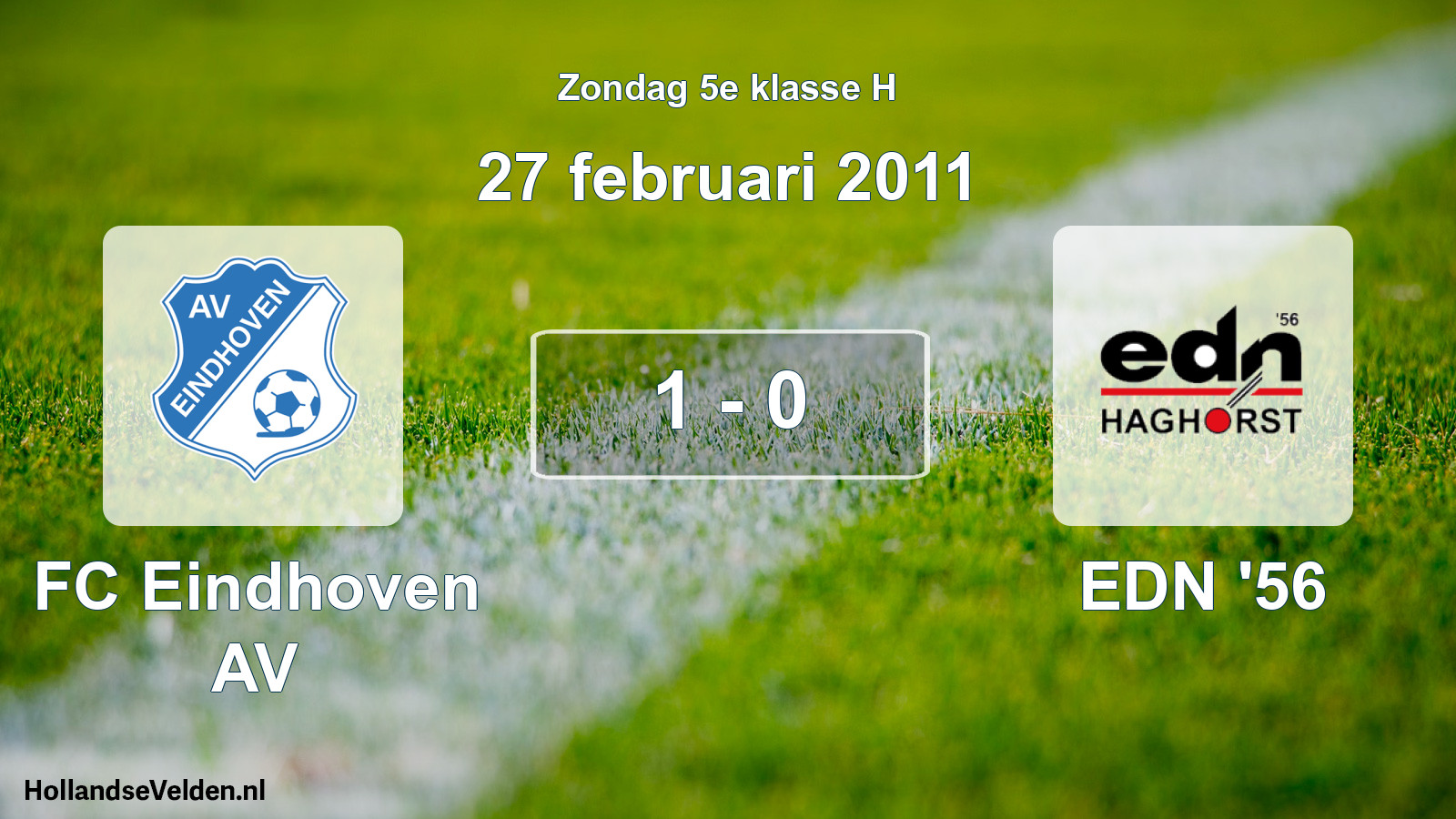 Total number of matches played: FC Eindhoven AV - EDN '56 1 - 0 (27 February 2011)
