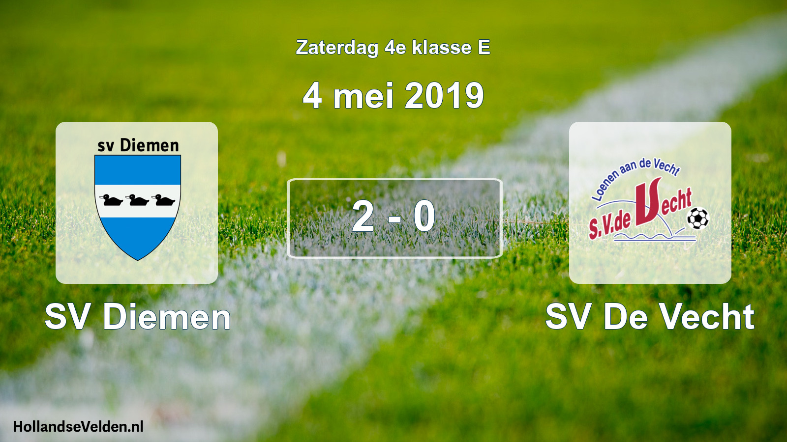 Total number of matches played: SV Diemen - SV De Vecht 2 - 0 (4 May 2019)