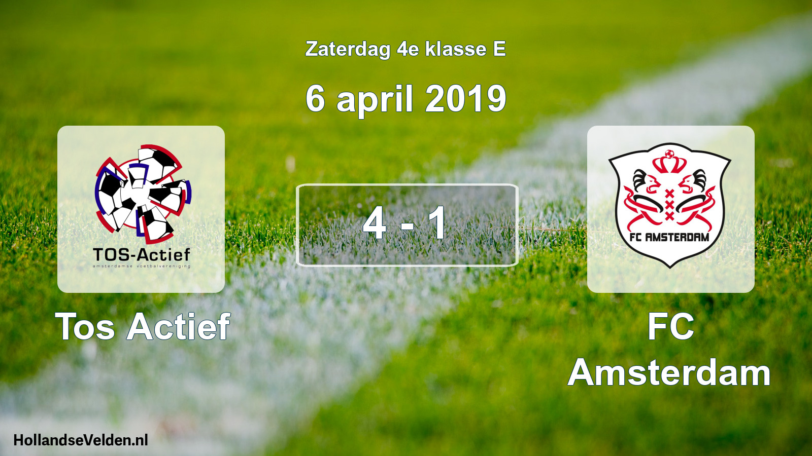 Total number of matches played: Tos Actief - FC Amsterdam 4 - 1 (6 April 2019)