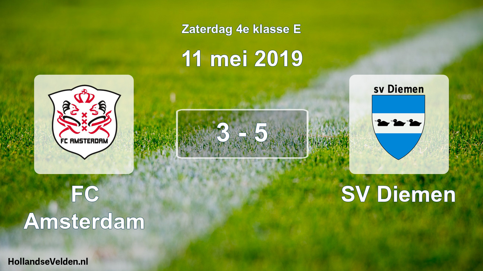 Total number of matches played: FC Amsterdam - SV Diemen 3 - 5 (11 May 2019)