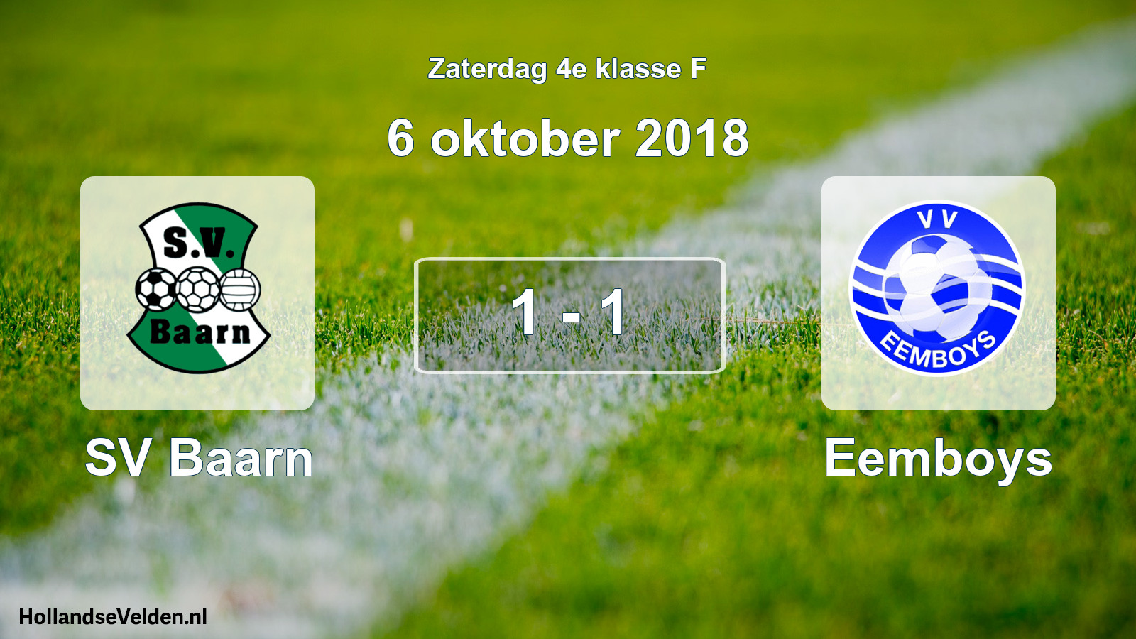 Total number of matches played: SV Baarn - Eemboys 1 - 1 (6 October 2018)