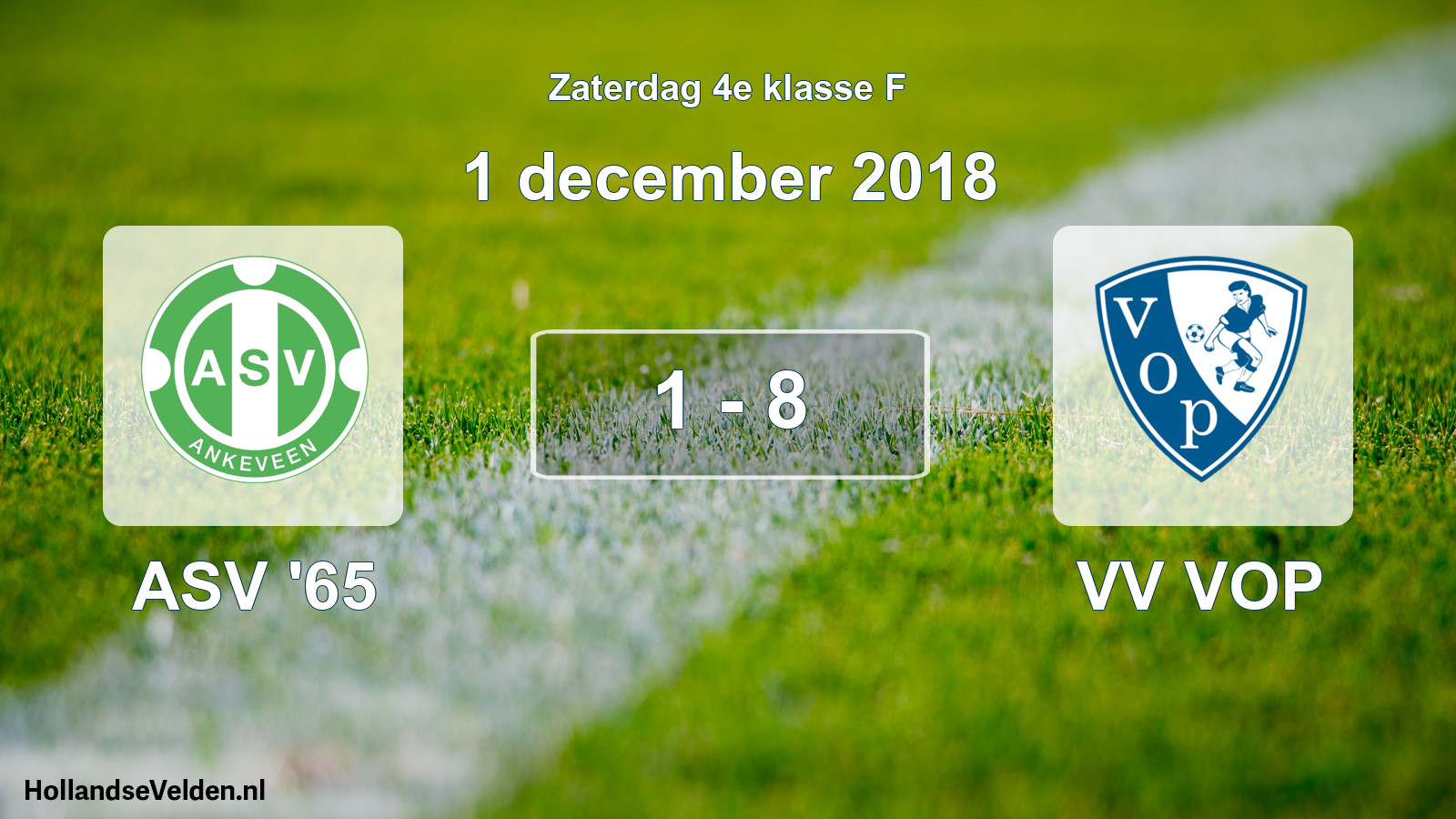 Total number of matches played: ASV '65 - VV VOP 1 - 8 (1 December 2018)