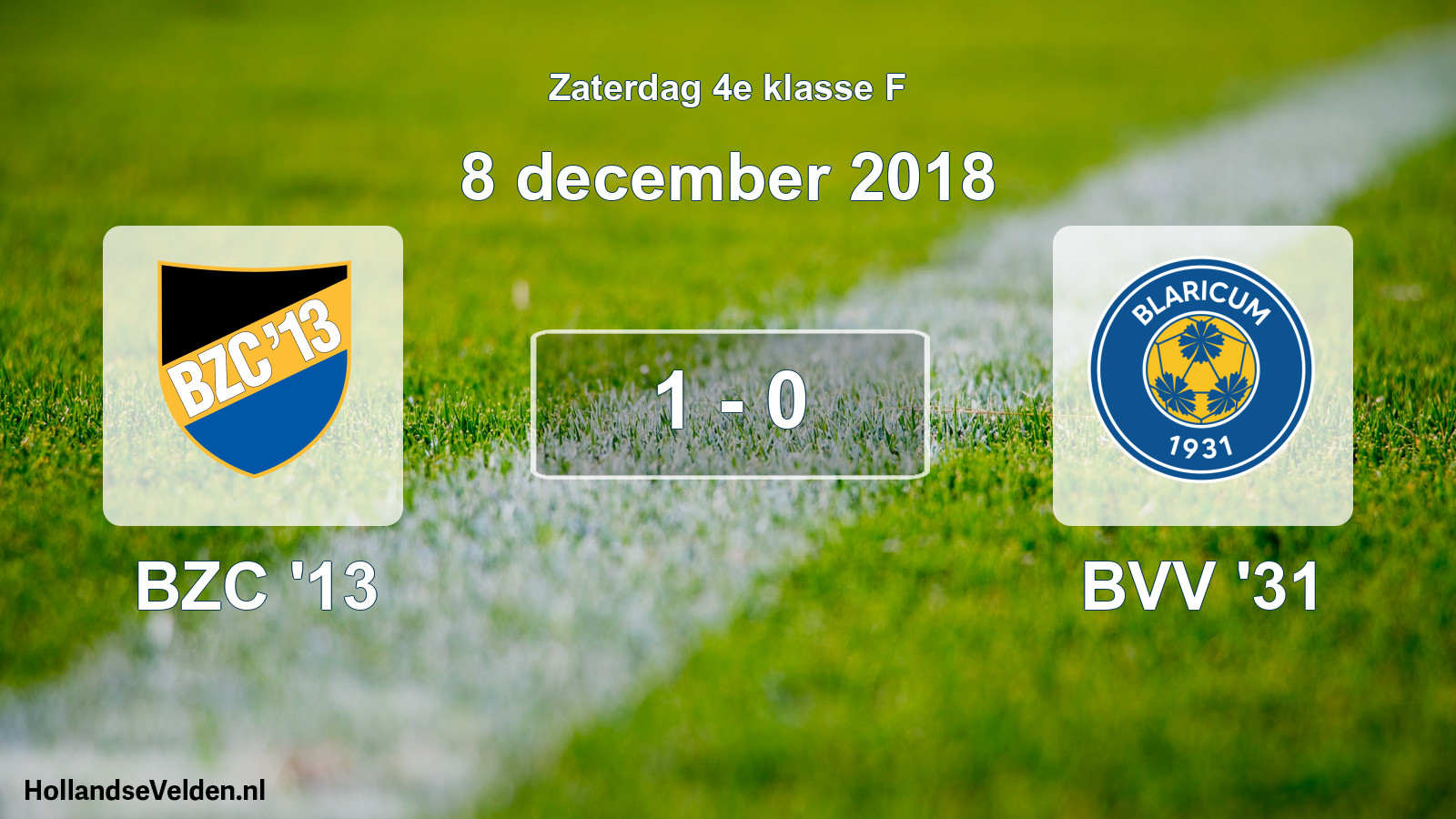 Total number of matches played: BZC '13 - BVV '31 1 - 0 (8 December 2018)