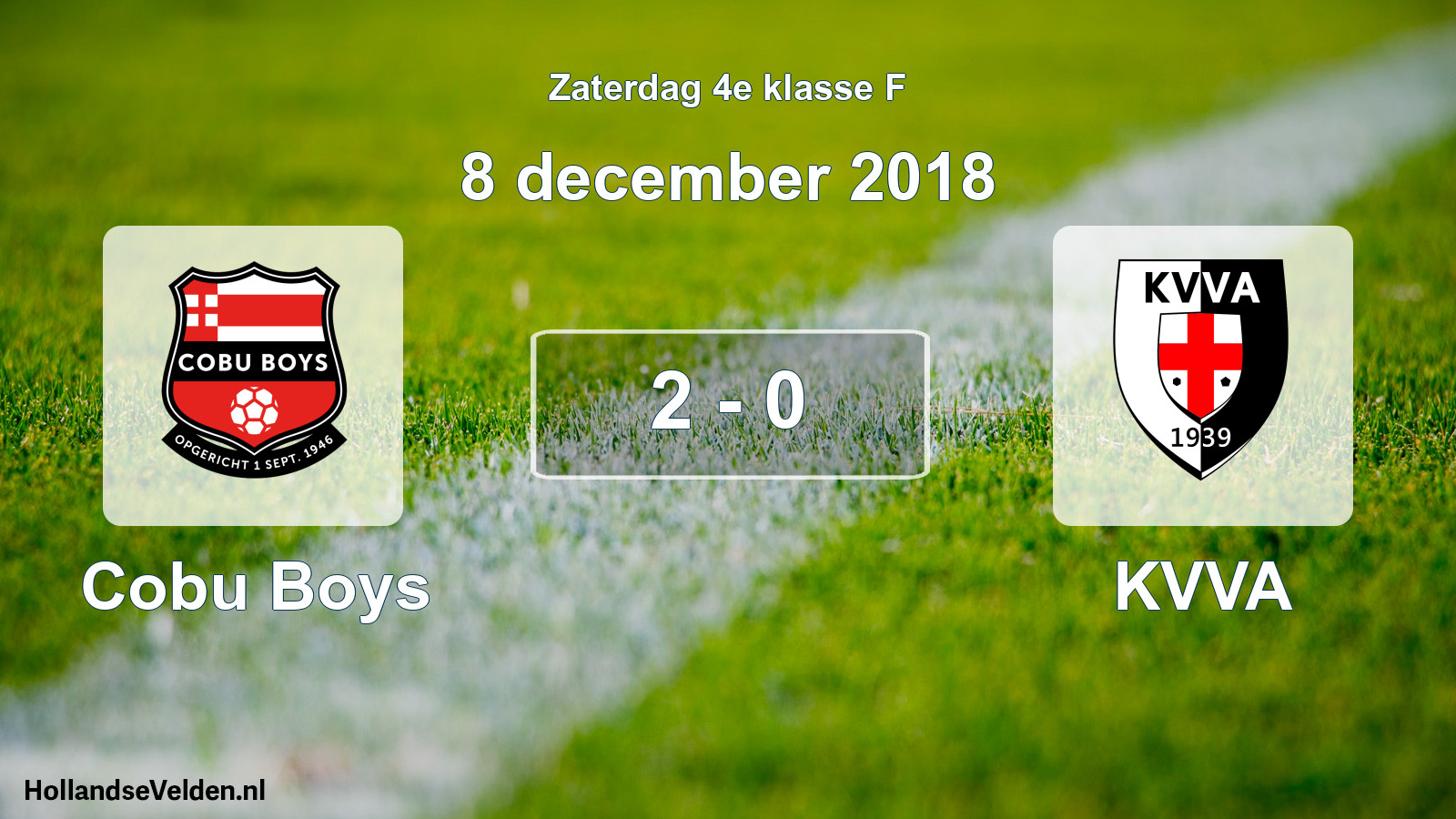 Total number of matches played: Cobu Boys - KVVA 2 - 0 (8 December 2018)