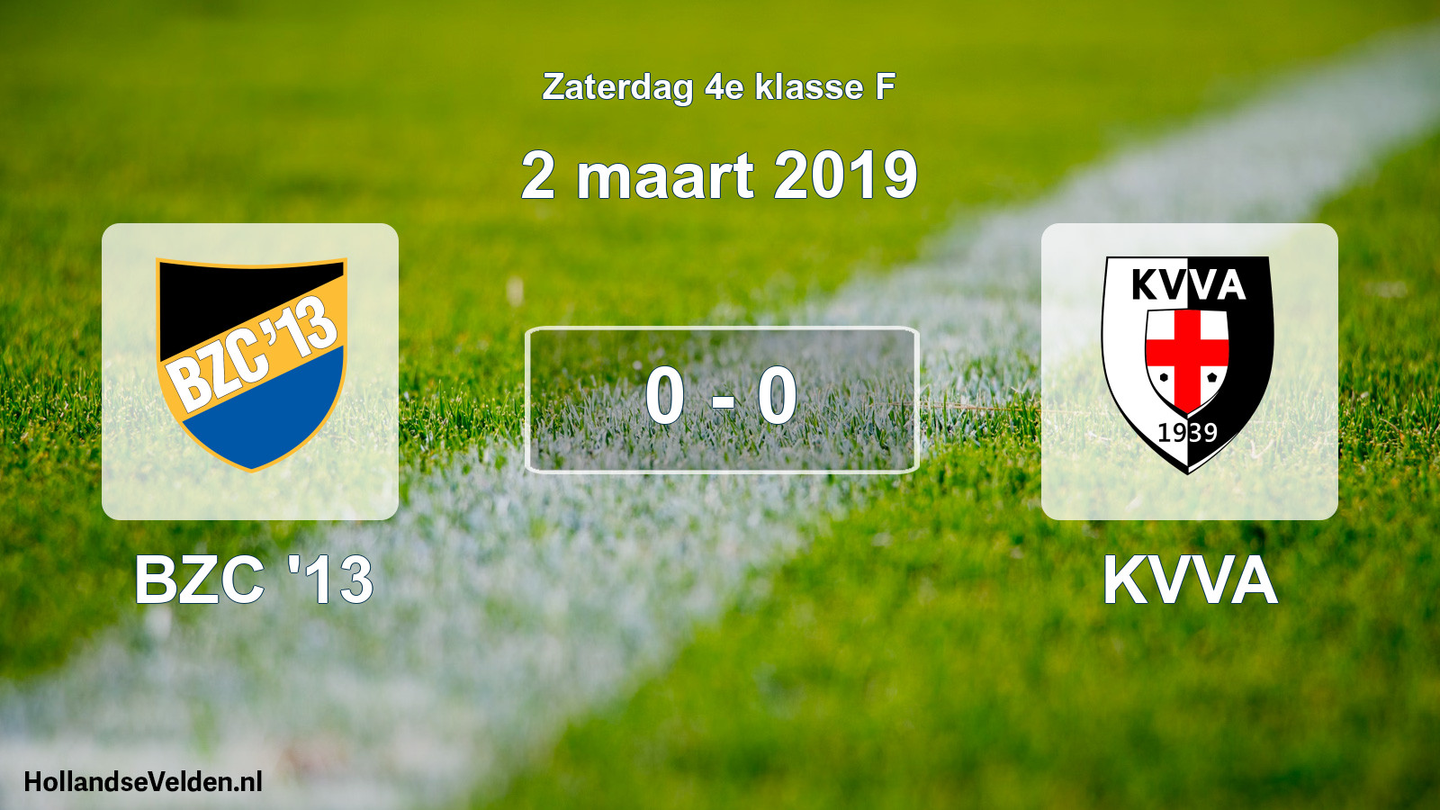 Total number of matches played: BZC '13 - KVVA 0 - 0 (2 March 2019)
