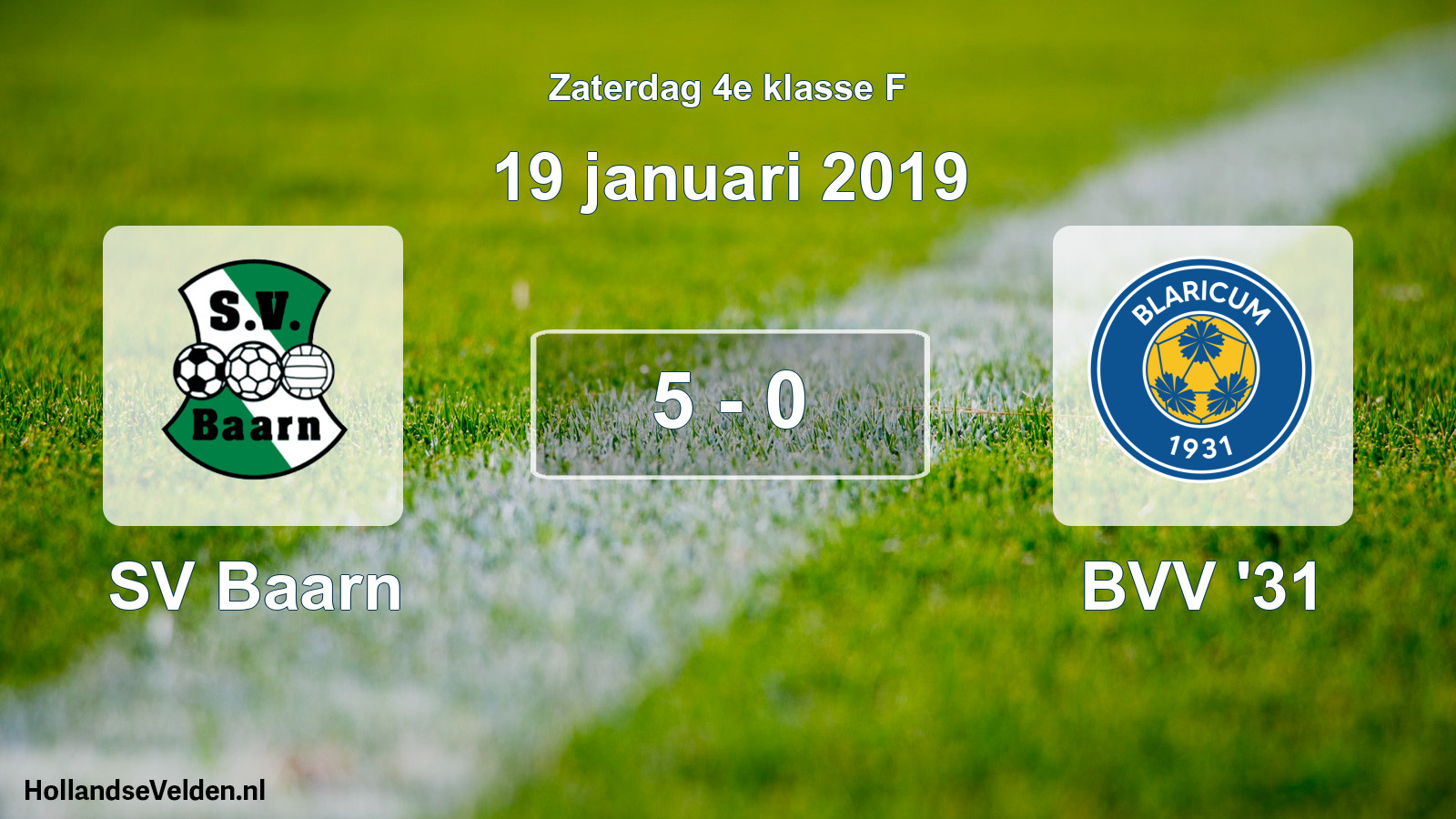 Total number of matches played: SV Baarn - BVV '31 5 - 0 (19 January 2019)