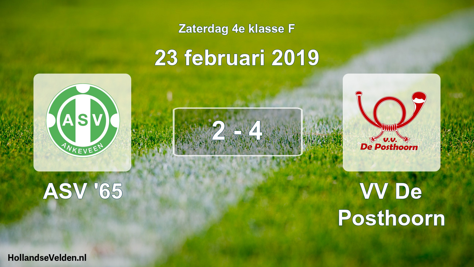 Total number of matches played: ASV '65 - VV De Posthoorn 2 - 4 (23 February 2019)