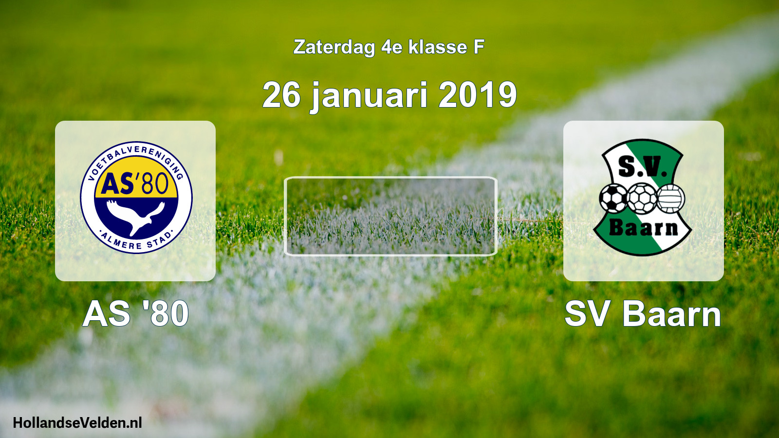 Scheduled Match: AS '80 - SV Baarn (26 January 2019)