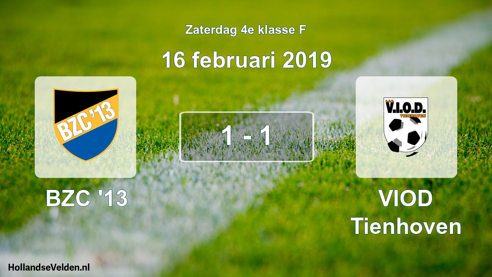 Total number of matches played: BZC '13 - VIOD Tienhoven 1 - 1 (16 February 2019)