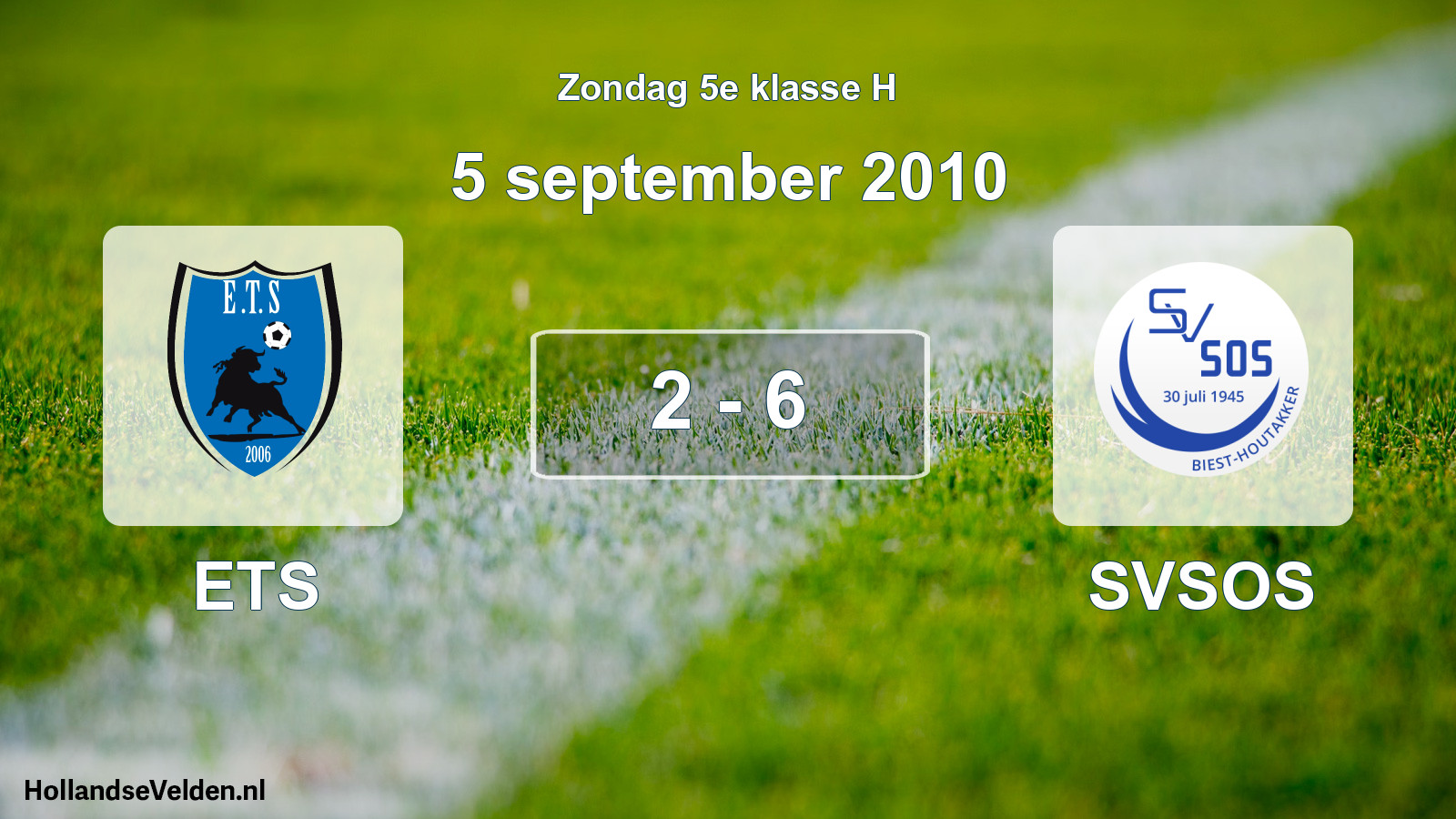 Gespeelde wedstrijd: ETS - SVSOS 2 - 6 (5 september 2010)