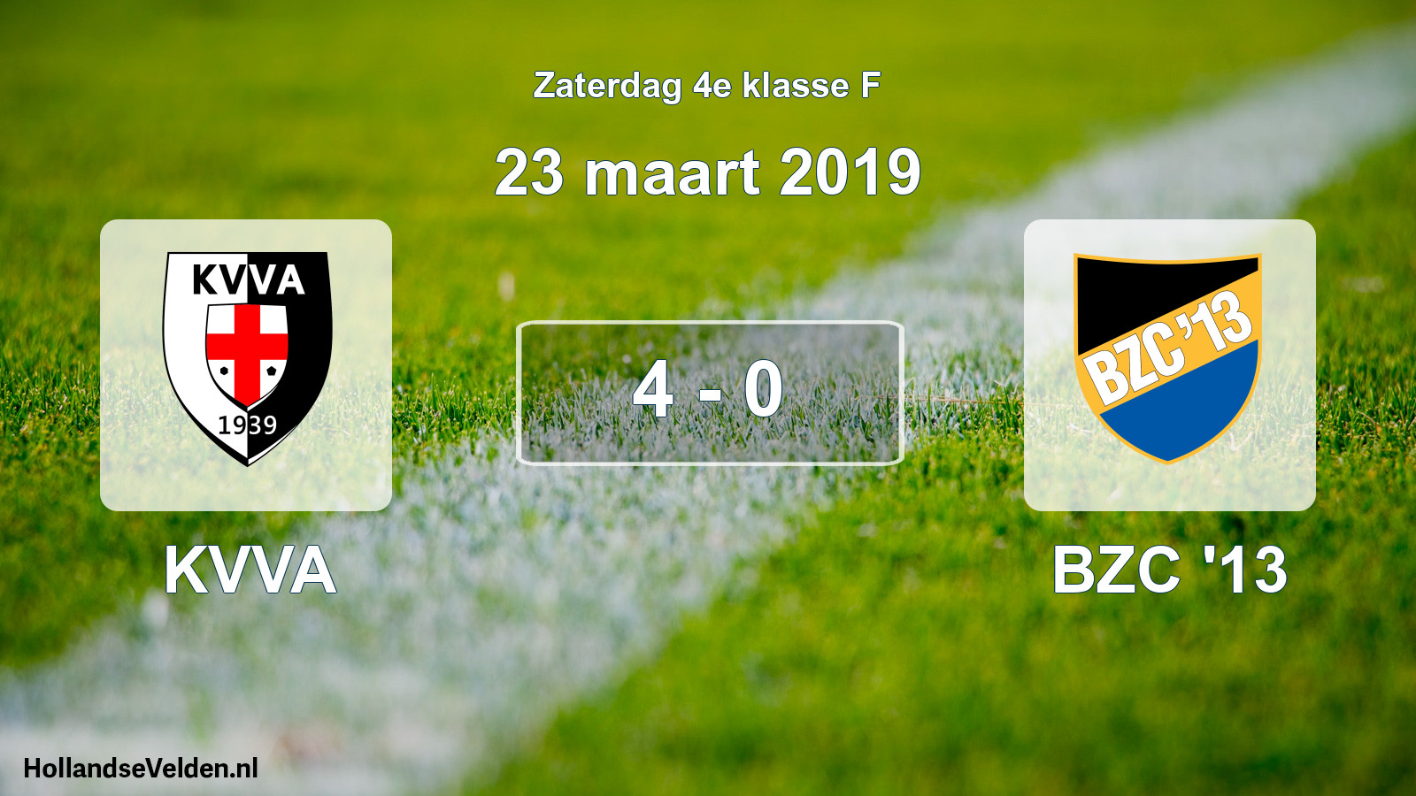 Total number of matches played: KVVA - BZC '13 4 - 0 (23 March 2019)