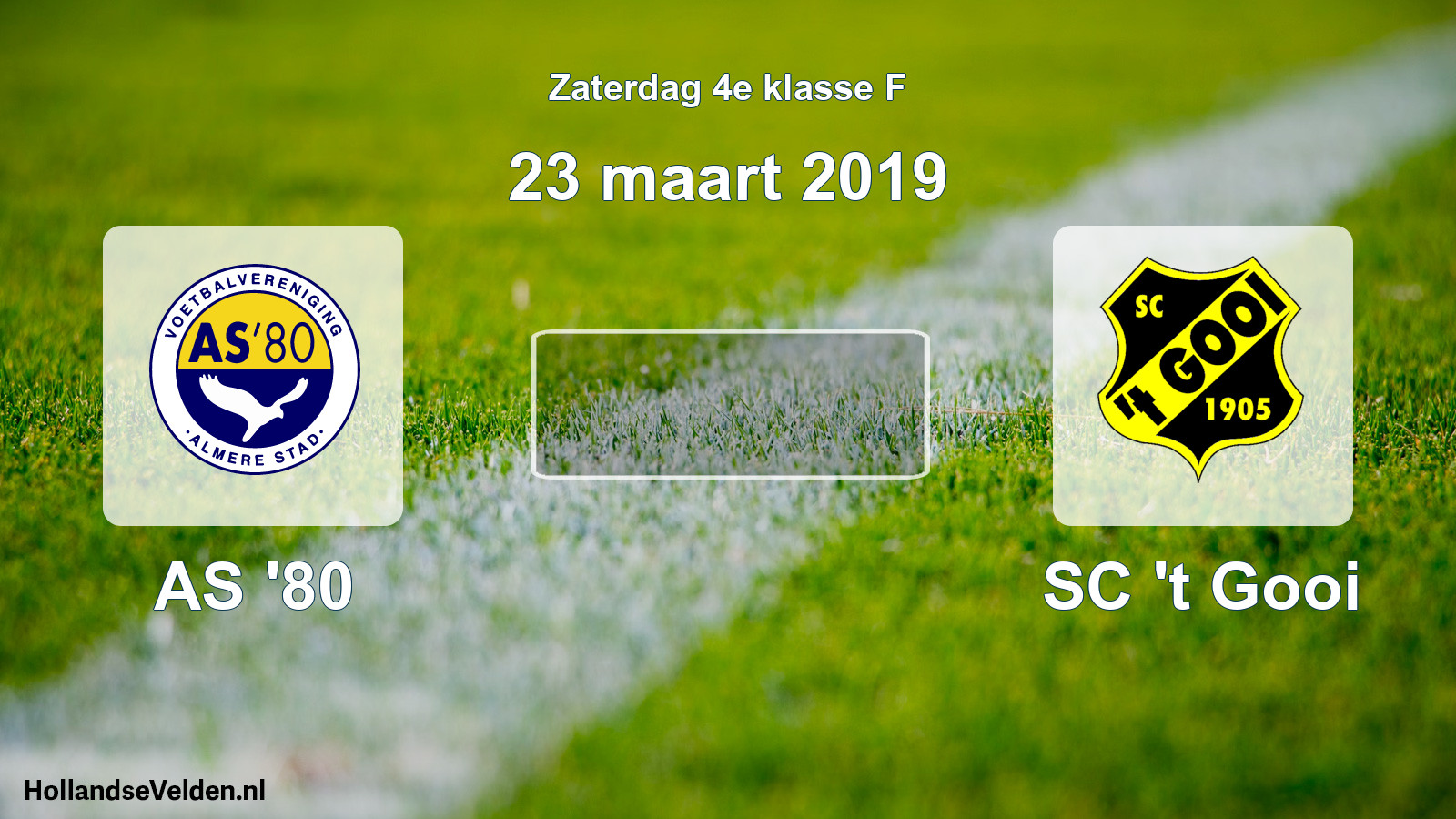 Scheduled Match: AS '80 - SC 't Gooi (23 March 2019)