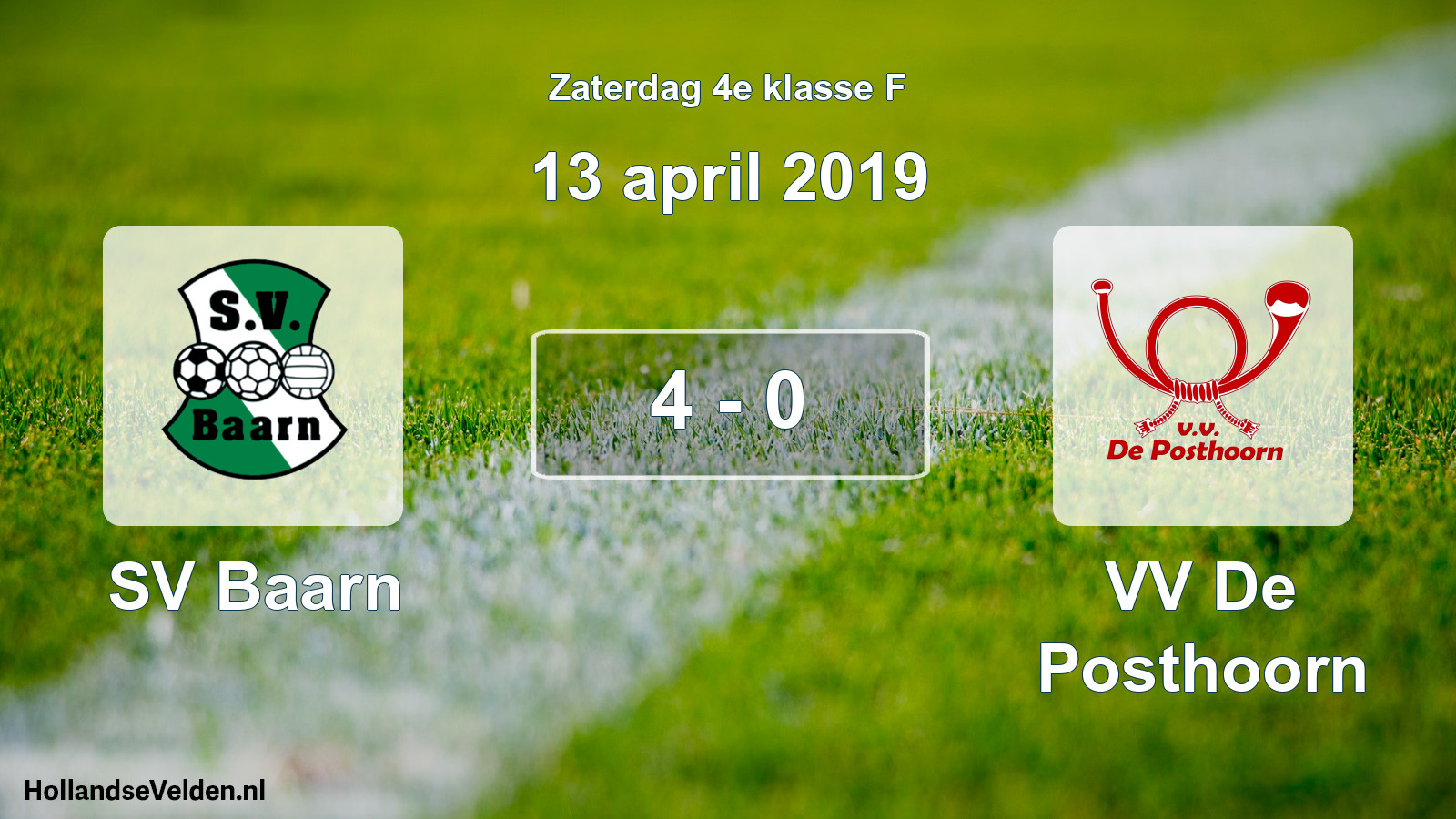 Total number of matches played: SV Baarn - VV De Posthoorn 4 - 0 (13 April 2019)