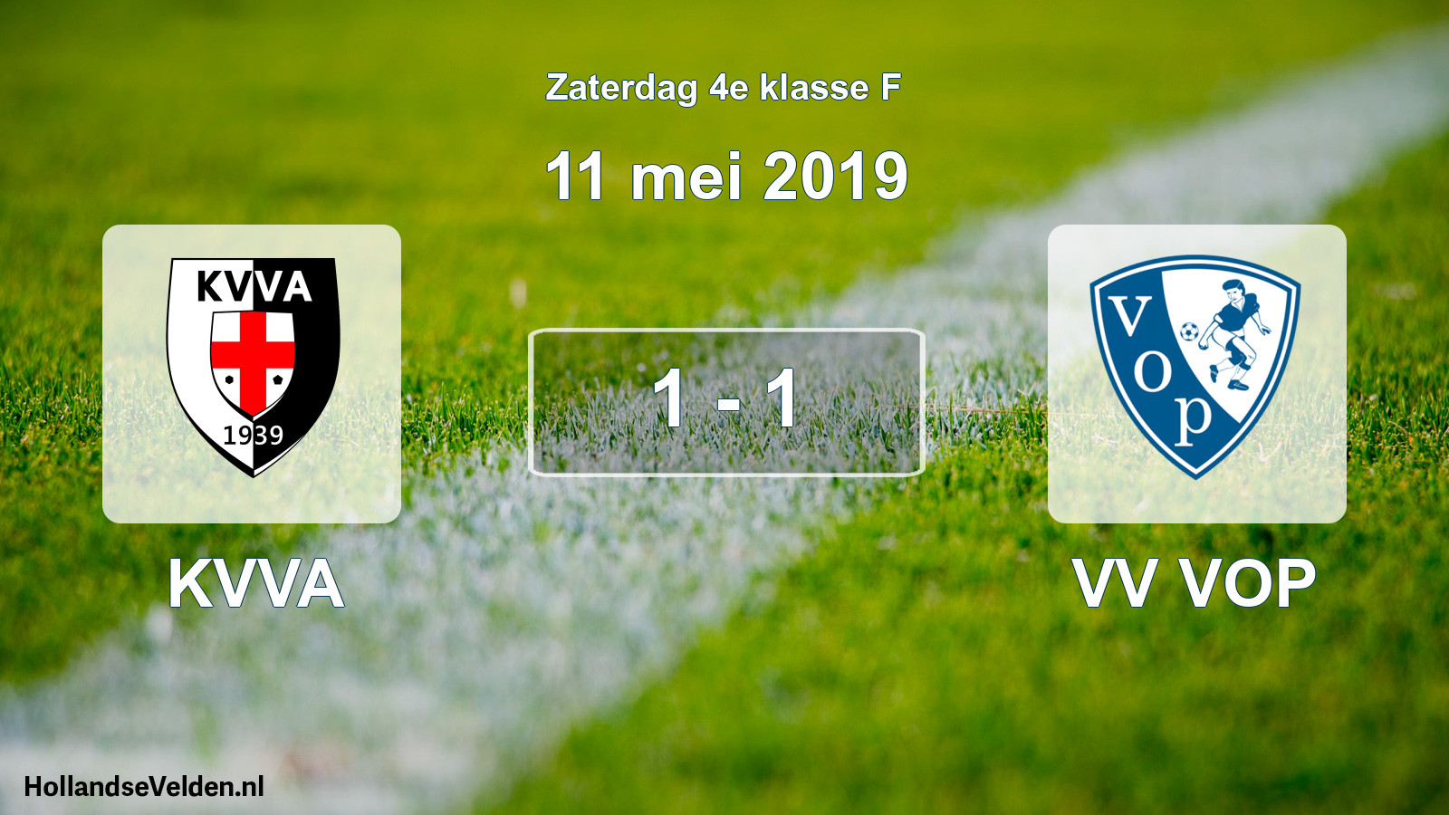 Total number of matches played: KVVA - VV VOP 1 - 1 (11 May 2019)