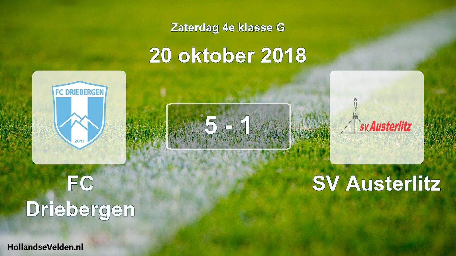 Total number of matches played: FC Driebergen - SV Austerlitz 5 - 1 (20 October 2018)
