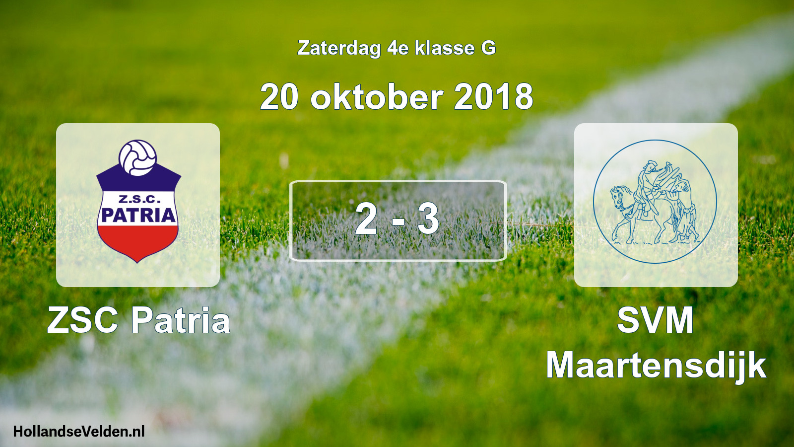 Total number of matches played: ZSC Patria - SVM Maartensdijk 2 - 3 (20 October 2018)