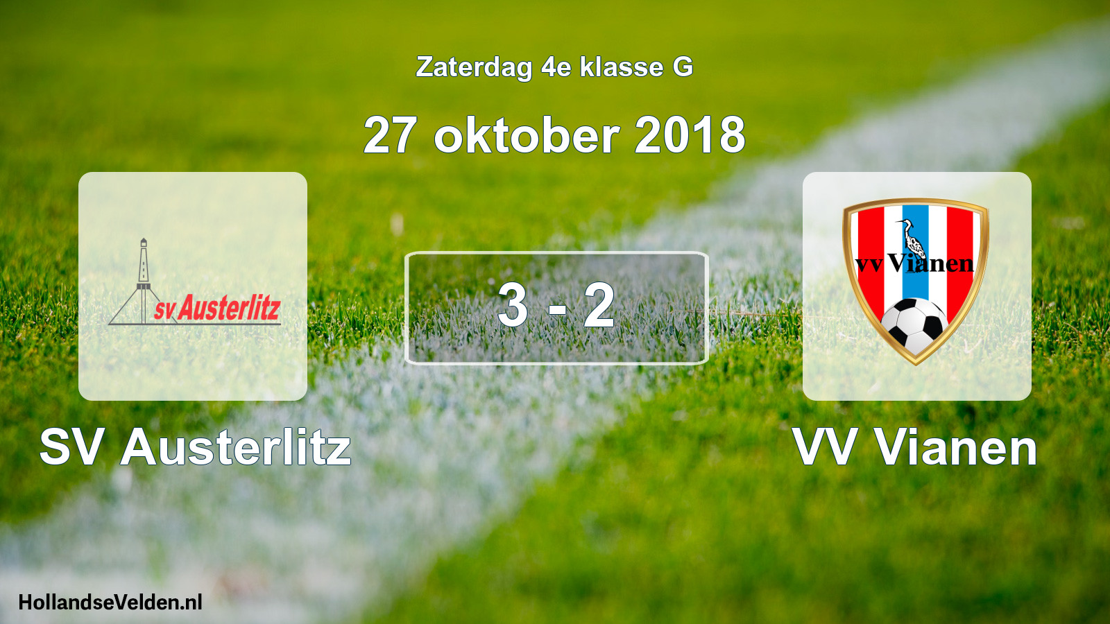 Total number of matches played: SV Austerlitz - VV Vianen 3 - 2 (27 October 2018)