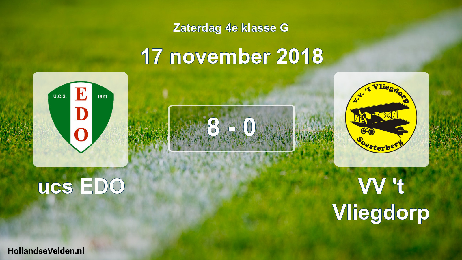 Total number of matches played: ucs EDO - VV 't Vliegdorp 8 - 0 (17 November 2018)