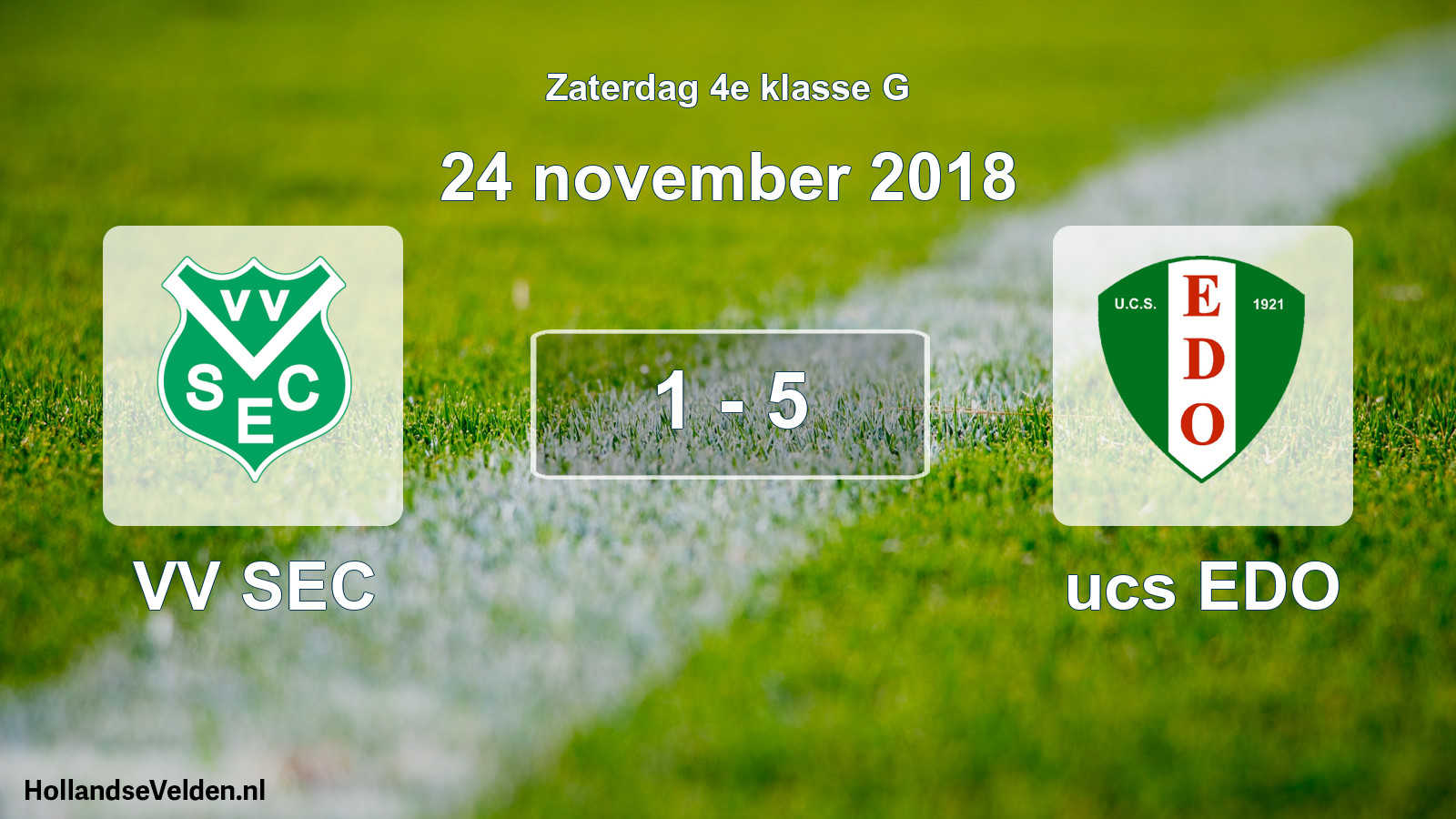 Total number of matches played: VV SEC - ucs EDO 1 - 5 (24 November 2018)
