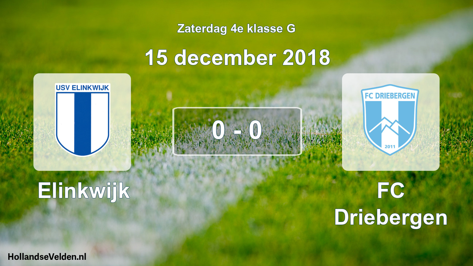 Total number of matches played: Elinkwijk - FC Driebergen 0 - 0 (15 December 2018)