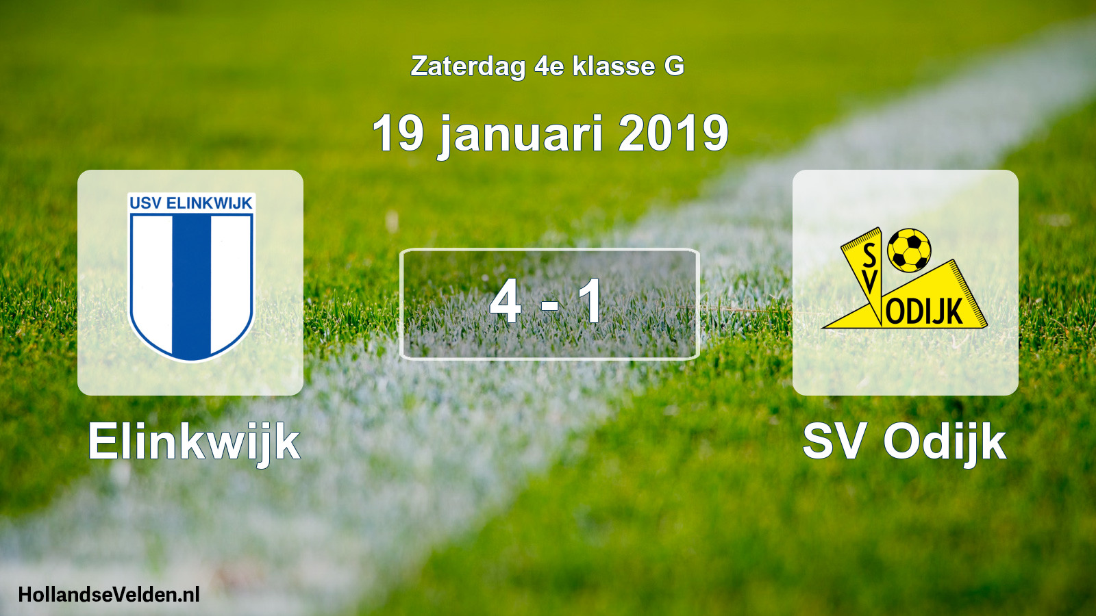 Total number of matches played: Elinkwijk - SV Odijk 4 - 1 (19 January 2019)